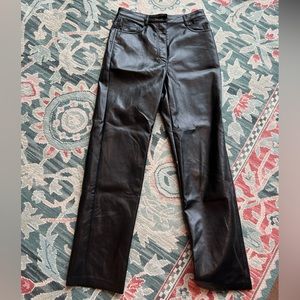 wilfred black faux leather pants